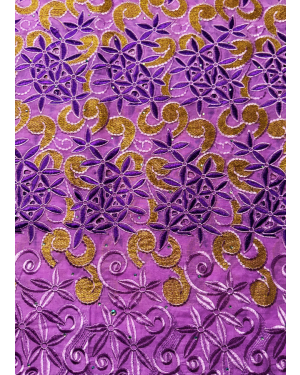 Swiss Voile Lace Fabric /Exotic Collection of 100% Cotton Swiss Voile Lace Fabric- Gold, Lilac,Purple