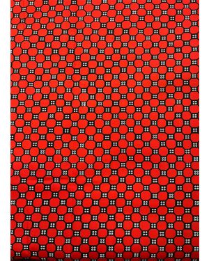 Polyester High Quality Cotton blend Wax Print- Red Black White
