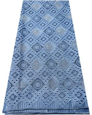 Swiss Voile Lace-  Sapphire Blue  with tiny stone