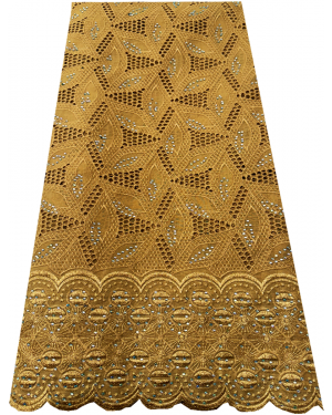 Swiss Voile Lace-  Gold with tiny stone