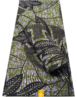 Guaranteed Wax  Prints Polycotton Wax - Black, Olive-Green, Lilac