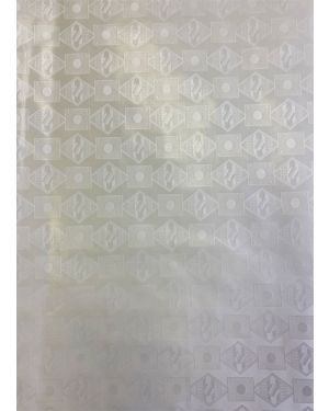 white Bazin Brocade Fabric 