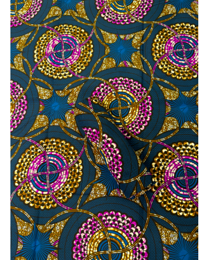 Cotton Polyester African Wax Prints Fabrics - Purple. Brown, Royal-Blue, Black