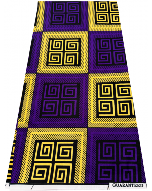 Exclusive Design African Wax Print-Purple, Black and Ivory Cream