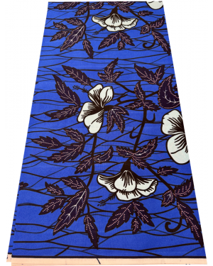 Exclusive Design Cotton Blend Wax Print- Royal-Blue, Dark-Blue, Black, 