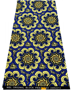 Exclusive Design Poly Blend African Wax Print- Royal-blue, Ivory-cream, Black, Brown, Lilac