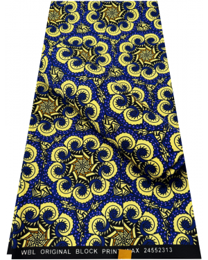 Exclusive Design Poly Blend African Wax Print- Royal-blue, Ivory-cream, Black, Brown, Lilac