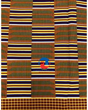 African Blue White kente print fabric KENTE Ghana wax cloth AF-4037 - 100%  Cotton