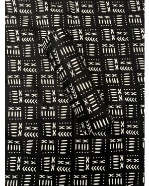 Veritable African Print Mudcloth Design - Black and White