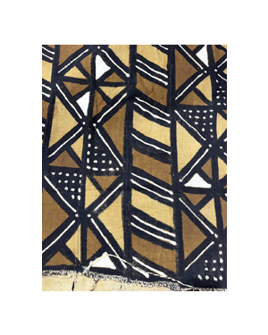 Authentic  Vintage Handmade Mali  Mud Cloth- Black, White, Brown, Light-gold- MO2323