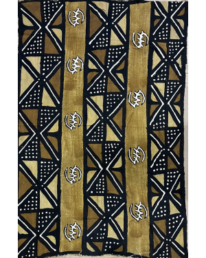 Mud Cloth in Brown, Black, White & Gold