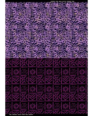 Exclusive Design Cotton Blend Wax Print- Purple, Pink ,Lilac, Yellow, Brown