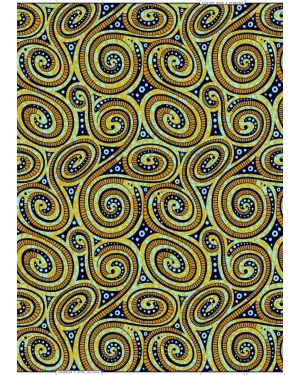 Polyester African Wax Prints Fabrics- Yellow, Sky-blue, Dark-blue,