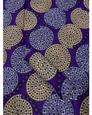 Exclusive Design Cotton Blend Wax Print -Purple, Lilac, Peach, White, Dark-Blue, Blue, Black