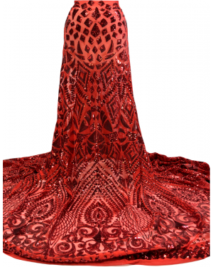 Stretch Sequin in Red Color 