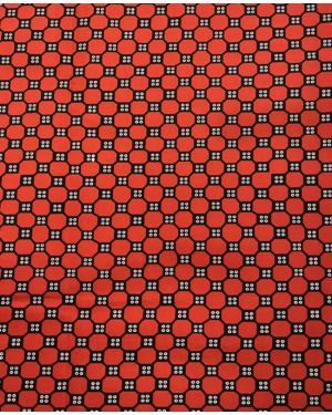 Polyester High Quality Cotton blend Wax Print- Red Black White